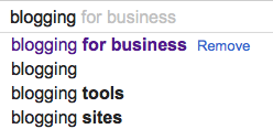 Blogging in a Google search query