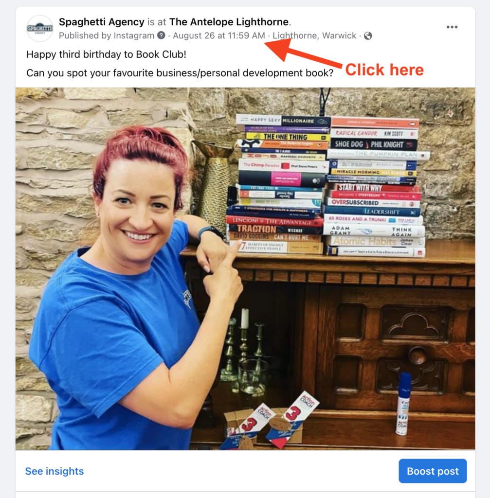 How to share a Facebook post with the URL