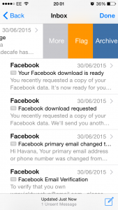 Replying to emails on iPhone