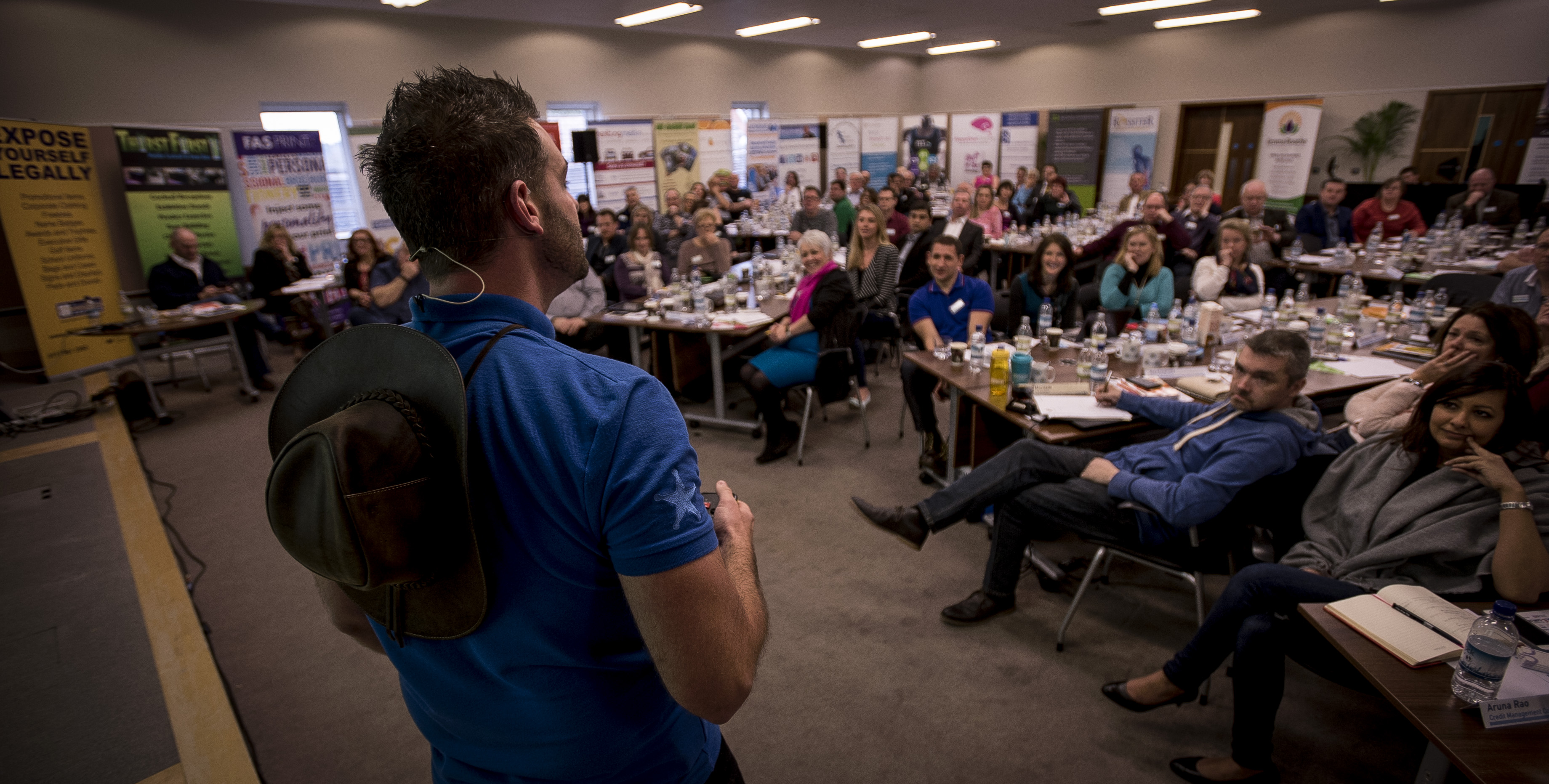 Graham Todd speaking at an expo for 4Networking