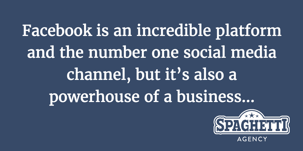 Facebook is the number one social media channel - text on blue Facebook background 