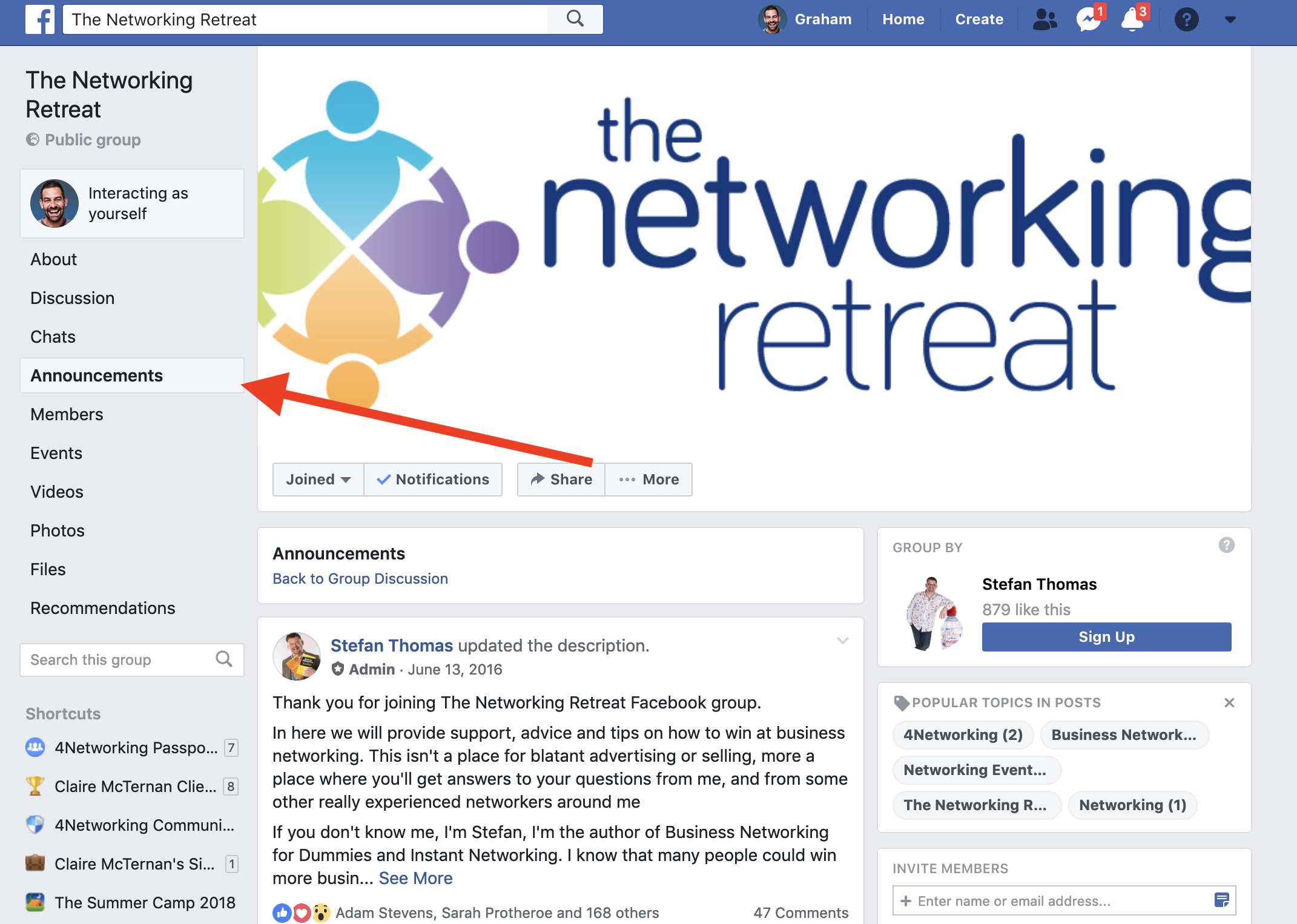 Facebook Announcements